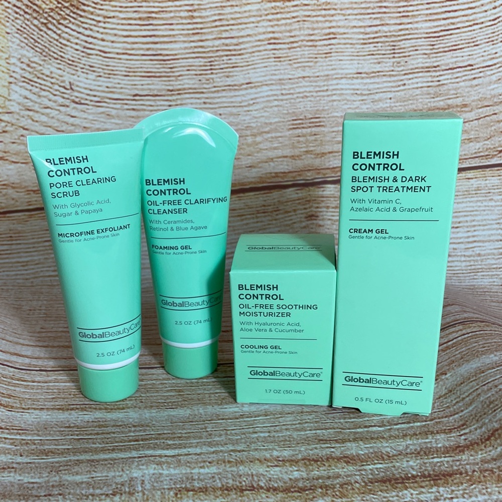 Global Beauty Blemish Control Skincare Scrub, Cleanser, Moisturizer, Spot Treat‎